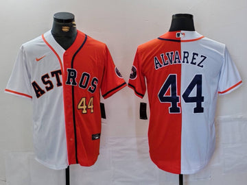 Yordan Alvarez Number Houston Astros white Split jersey
