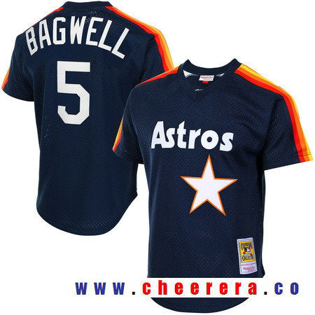 Jeff Bagwell Houston Astros navy Throwback jersey