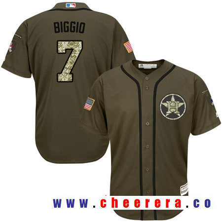 Craig Biggio Houston Astros green Salute To Service jersey