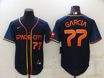 Luis Garcia Houston Astros navy City Connect jersey