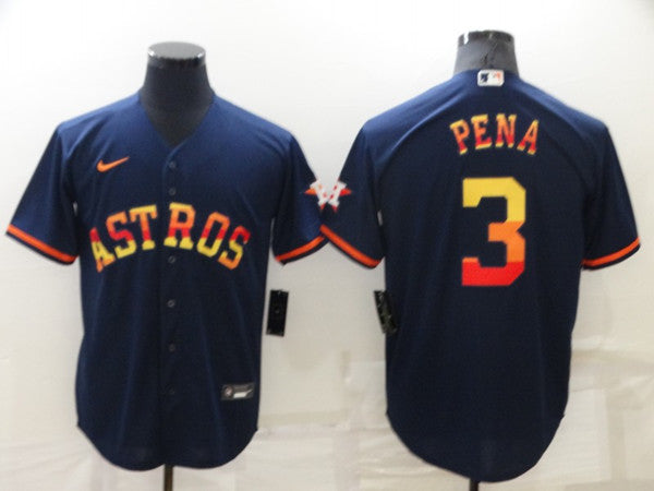 Jeremy Pe Houston Astros navy jersey