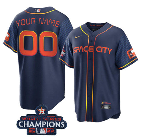 Custom Houston Astros navy City Connect jersey