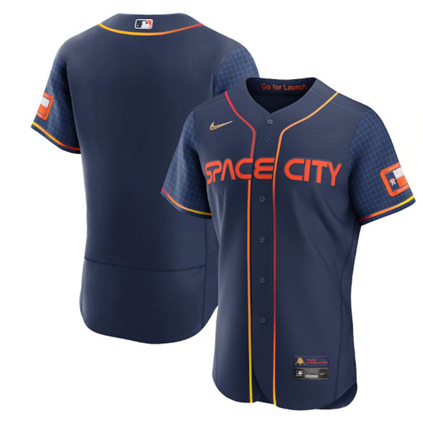 Custom Houston Astros navy City Connect jersey