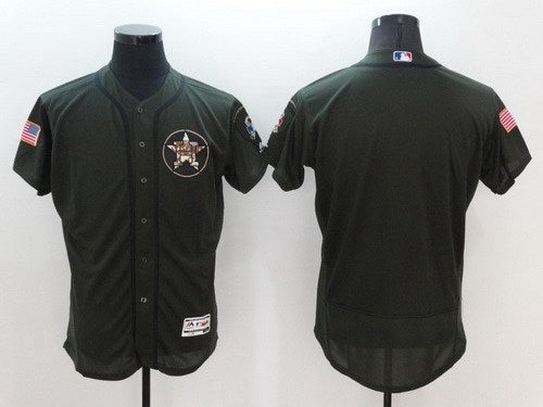 Custom Houston Astros green Salute To Service jersey