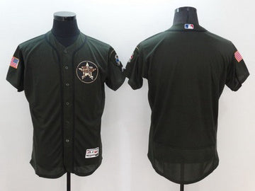 Custom Houston Astros green Salute To Service jersey