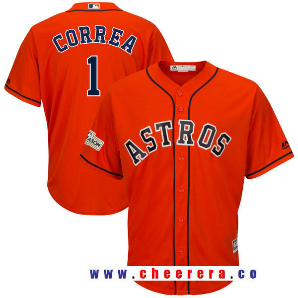 Carlos Correa Majestic Houston Astros orange jersey