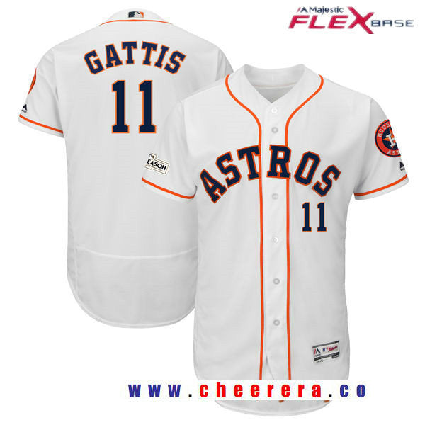 Evan Gattis Majestic Houston Astros white jersey
