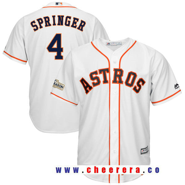 George Springer Majestic Houston Astros white jersey