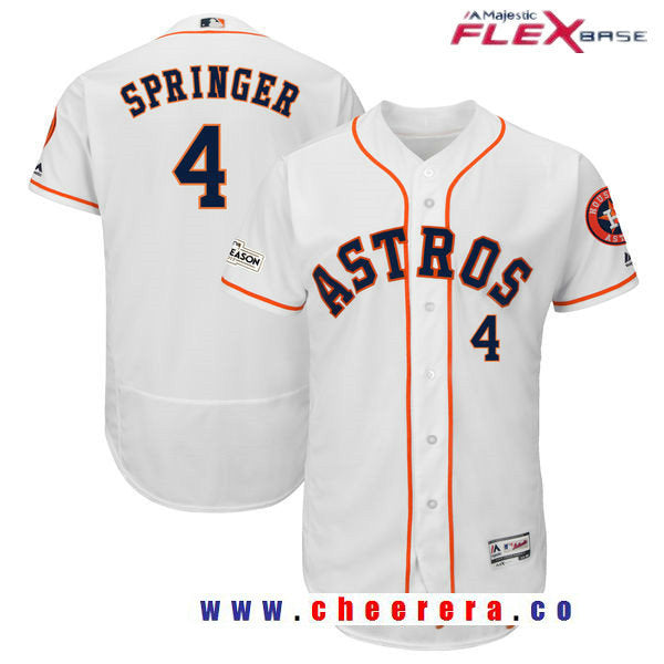 George Springer Majestic Houston Astros white jersey