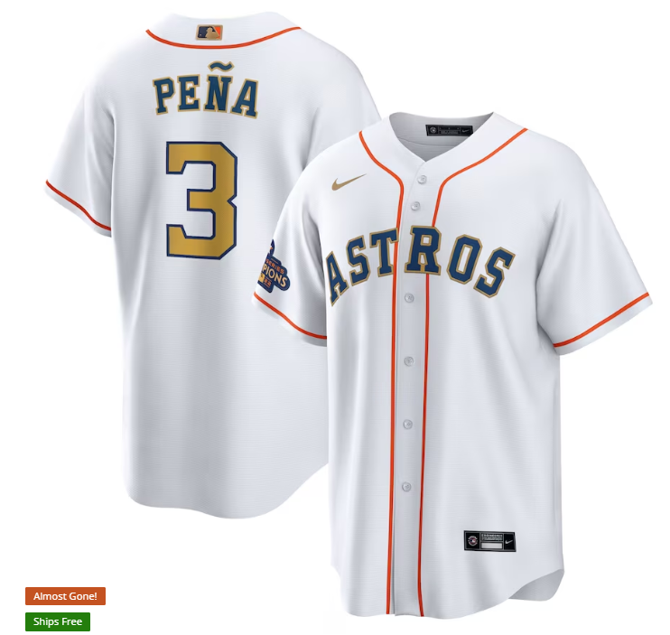 Jeremy Pe Houston Astros white Replica jersey