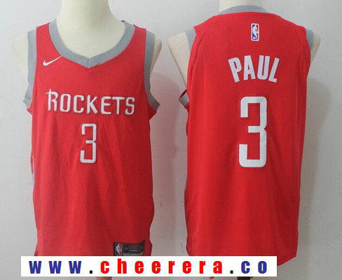 Chris Paul New Houston Rockets red jersey