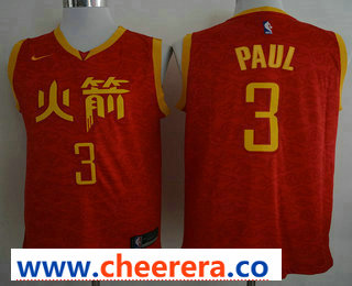 Chris Paul New Houston Rockets red jersey