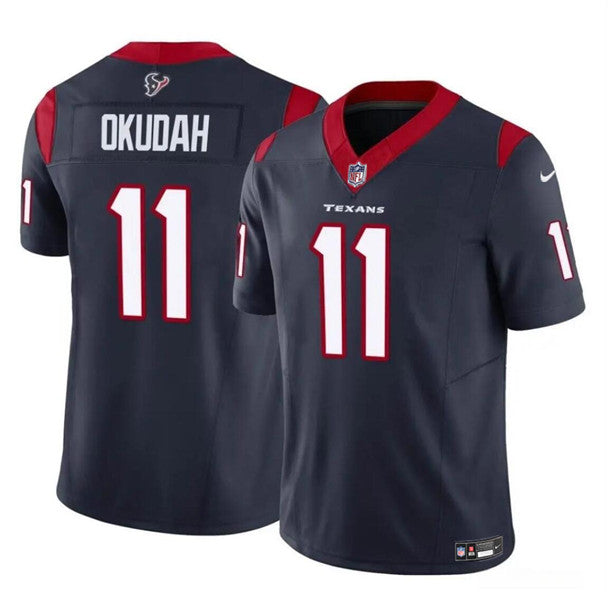 Jeff Okudah Houston Texans navy Vapor jersey