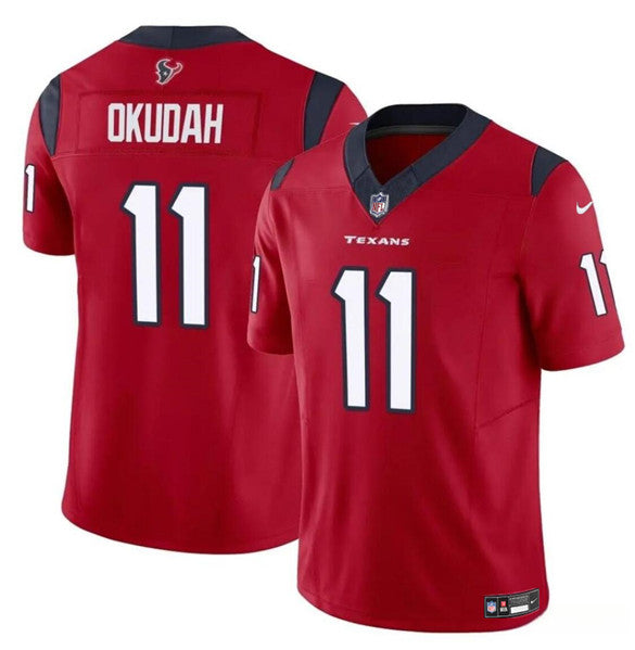 Jeff Okudah Houston Texans red Vapor jersey
