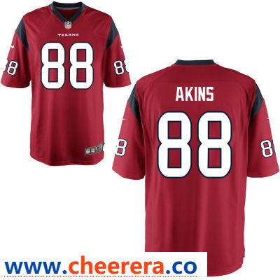 Jordan Akins Houston Texans red Game jersey