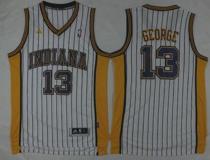 Paul George Revolution Indiana Pacers white Retro jersey