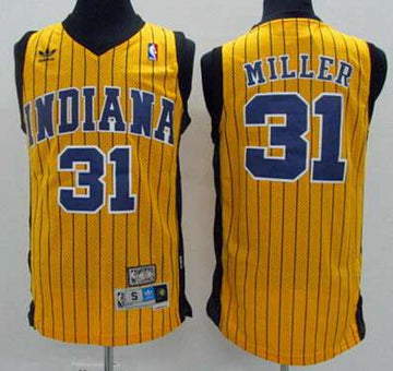 Reggie Miller Indiana Pacers yellow Throwback jersey