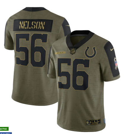 Quenton Nelson Nike Indianapolis Colts olive Salute To Service jersey