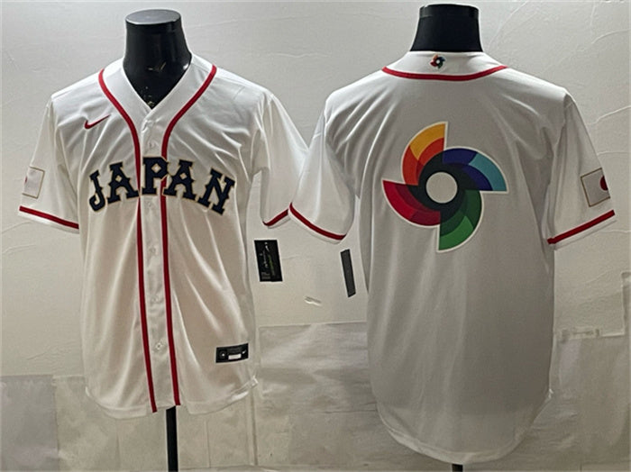 Logo Japan Baseball white Classic jersey