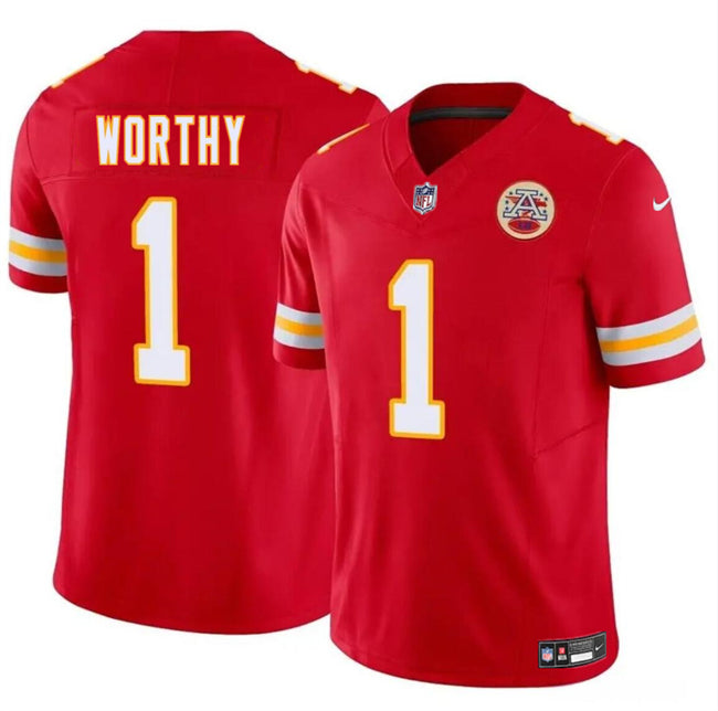 Xavier Worthy Kansas City Chiefs red Vapor jersey
