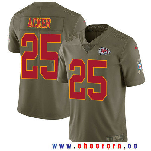 Kenneth Acker Kansas City Chiefs olive Salute To Service jersey