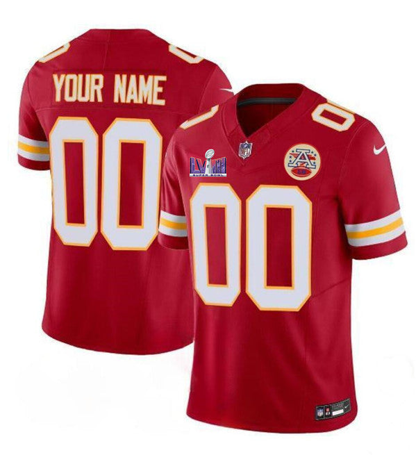 Custom Kansas City Chiefs red Vapor jersey