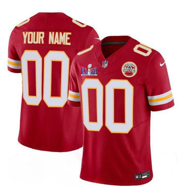 Custom Kansas City Chiefs red Vapor jersey