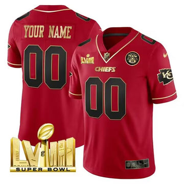 Custom Kansas City Chiefs red Vapor jersey