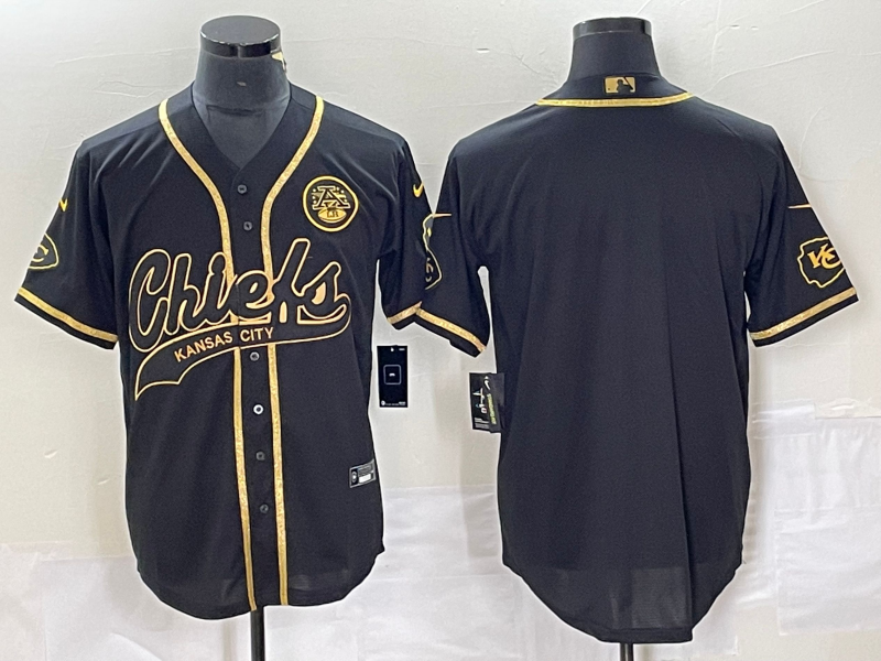 Blank Black Kansas City Chiefs gold jersey