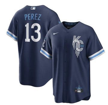 Salvador Perez Kansas City Royals navy City Connect jersey