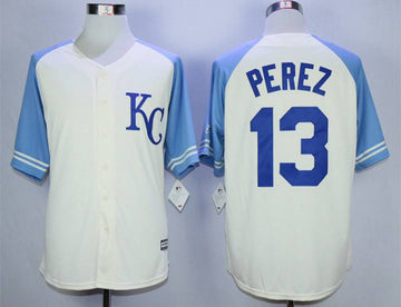 Salvador Perez Kansas City Royals cream jersey