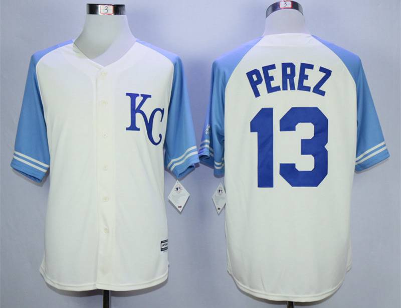 Salvador Perez Kansas City Royals cream jersey