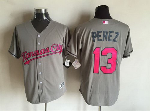 Salvador Perez Kansas City Royals gray jersey