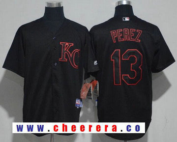 Salvador Perez Kansas City Royals black Lights Out jersey