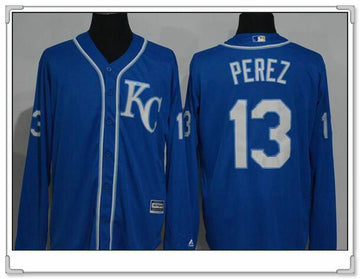 Salvador Perez Kansas City Royals navy jersey