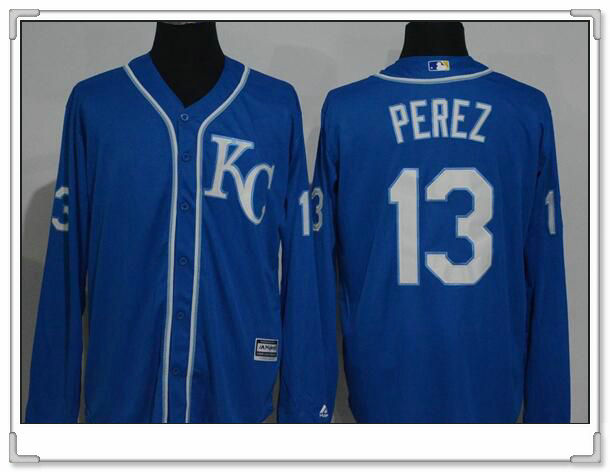 Salvador Perez Kansas City Royals navy jersey