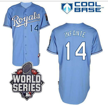 Omar Infante Kansas City Royals blue jersey