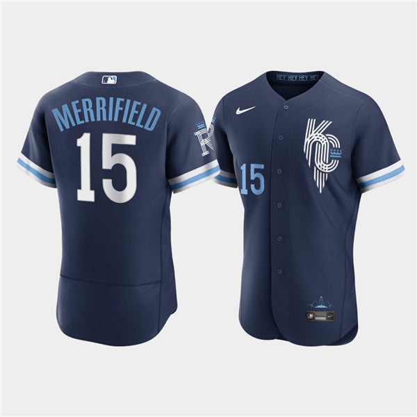 Whit Merrifield Kansas City Royals navy City Connect jersey