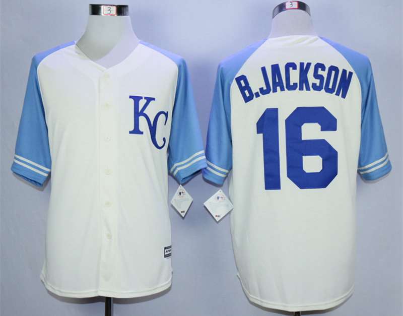 B.Jackson Kansas City Royals cream jersey