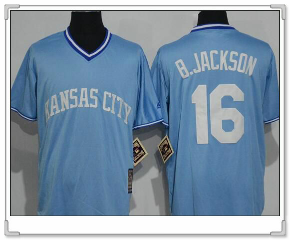 Bo Jackson Kansas City Royals blue Cooperstown jersey