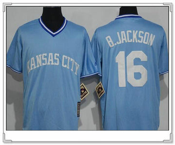 Bo Jackson Kansas City Royals blue Cooperstown jersey
