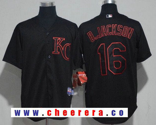 Bo Jackson Kansas City Royals black Lights Out jersey