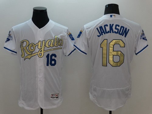 Bo Jackson Majestic Kansas City Royals white jersey