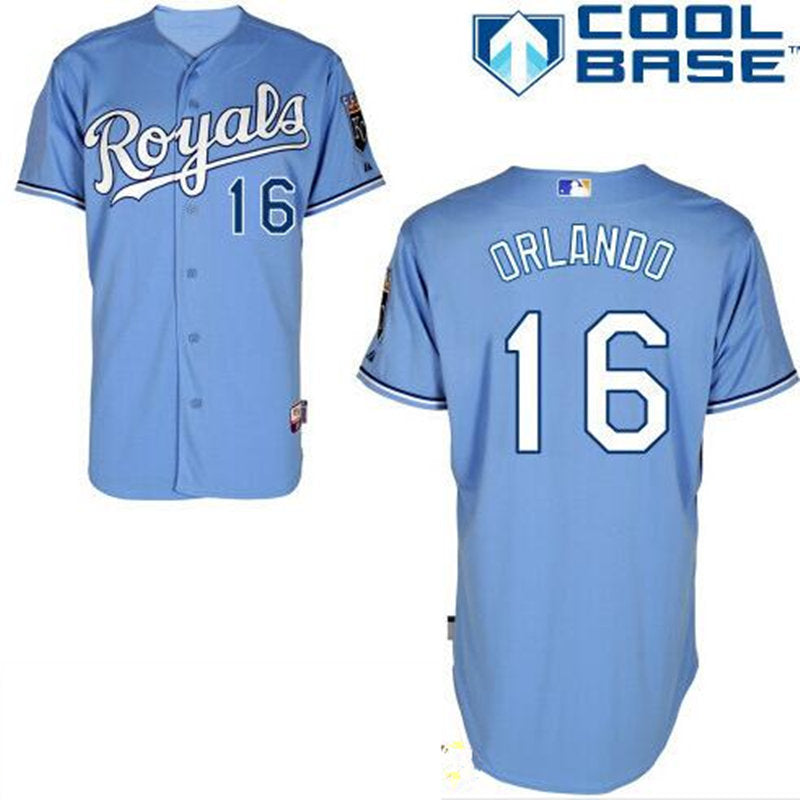 Paulo OrlandoPowder Bue Atlantic Kansas City Royals blue Authentic jersey