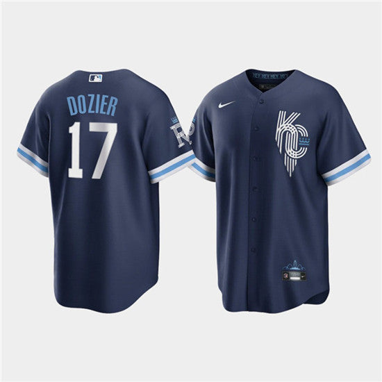 Hunter Dozier Kansas City Royals navy City Connect jersey