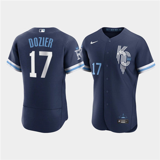Hunter Dozier Kansas City Royals navy City Connect jersey