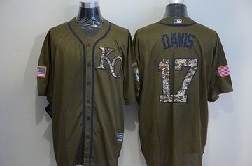 Wade Davis Kansas City Royals green Salute To Service jersey