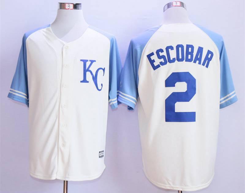 Alcides Escobar Kansas City Royals cream jersey
