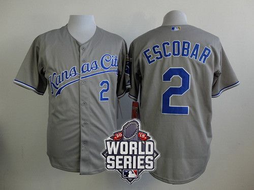 Alcides Escobar Kansas City Royals gray Away jersey