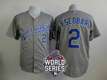 Alcides Escobar Kansas City Royals gray Away jersey